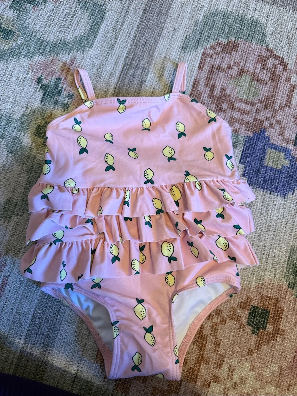 Tucker + Tate Pink Lemon Ruffle One-Piece Swimsuit